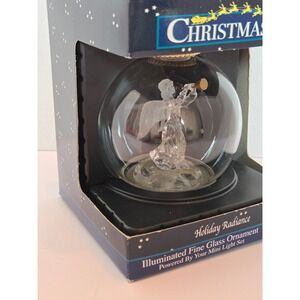 Christmas‎ Eve Holiday Radiance Illuminated Fine Glass Angel Ornament New